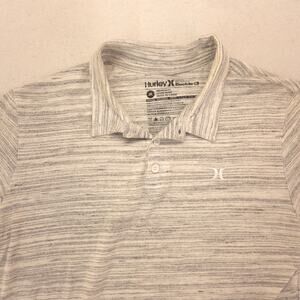 Hurley Casual Short Sleeve Collared Polo Shirt Adult Mens Size Medium M Gray